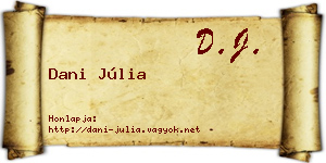 Dani Júlia névjegykártya