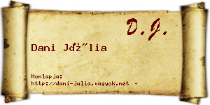 Dani Júlia névjegykártya