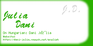 julia dani business card